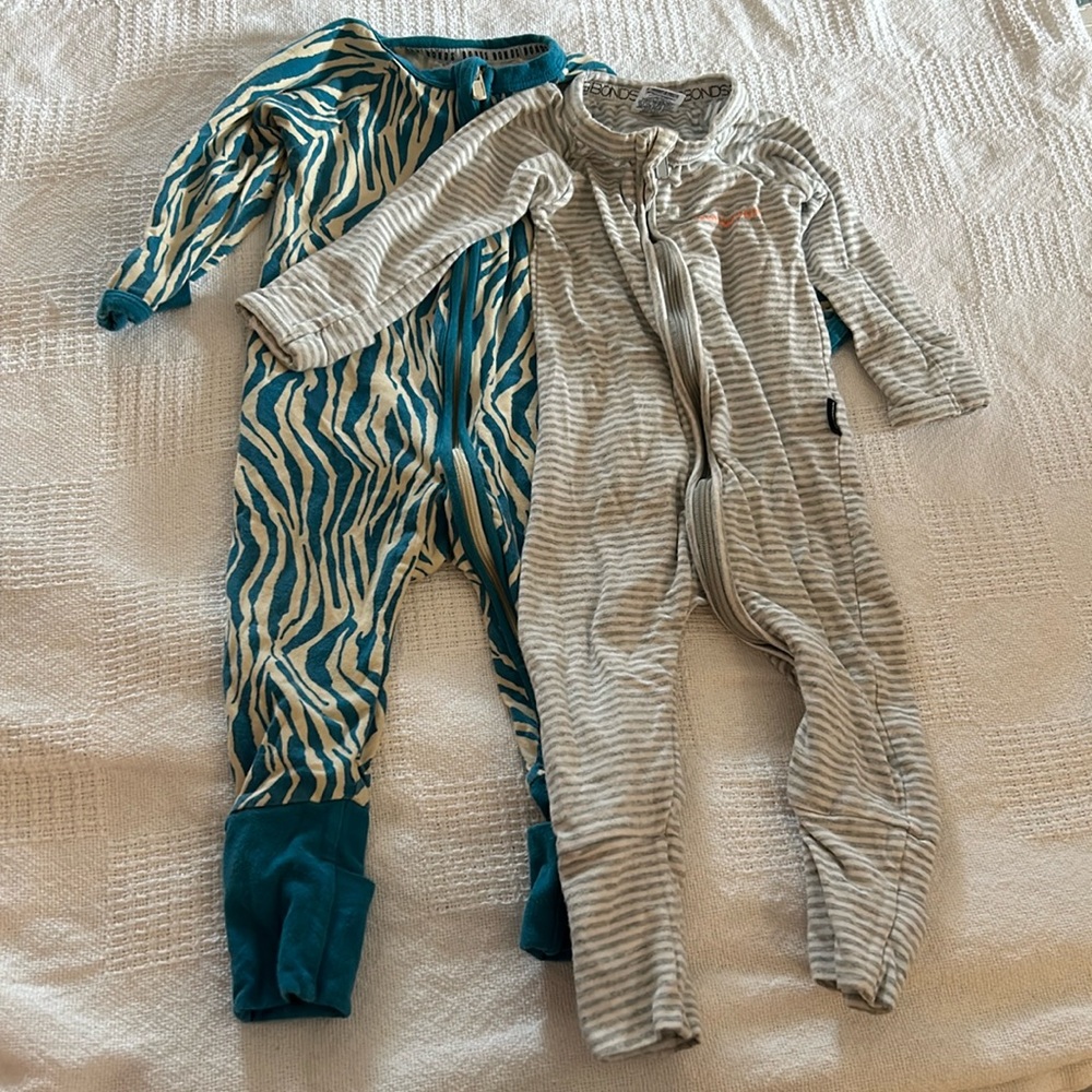 Bonds Wondersuit 2 pack in stripes and animal print